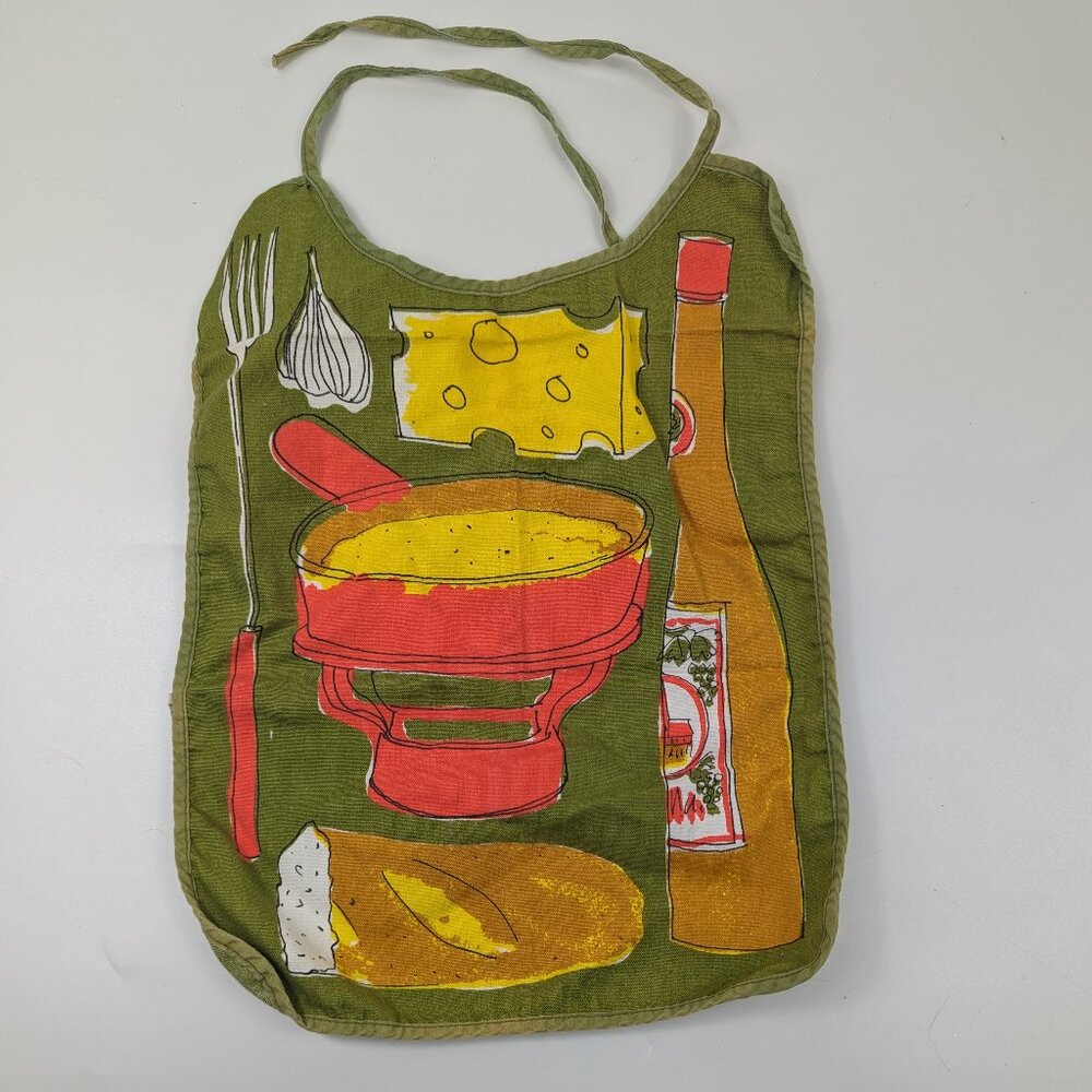 Vintage Scarves by Vera Cheese Fondue Bib EUC